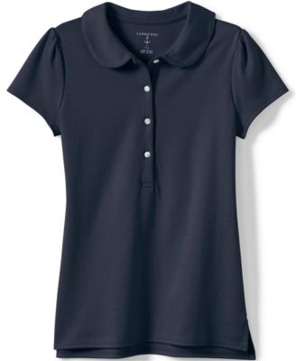 Girls School Uniform Short Sleeve Peter Pan Collar Polo Shirt