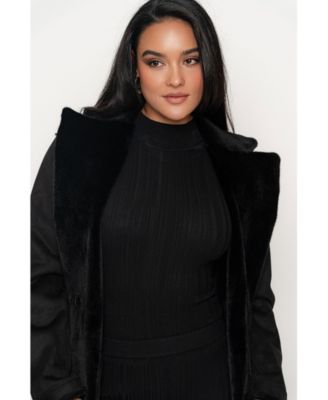 Women's Ribbed Mock Neck Top