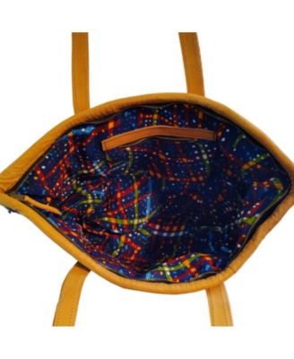 Nourishment Rectangular Handmade Laptop Work Sisal Straw Blue Basket Tote Handbag