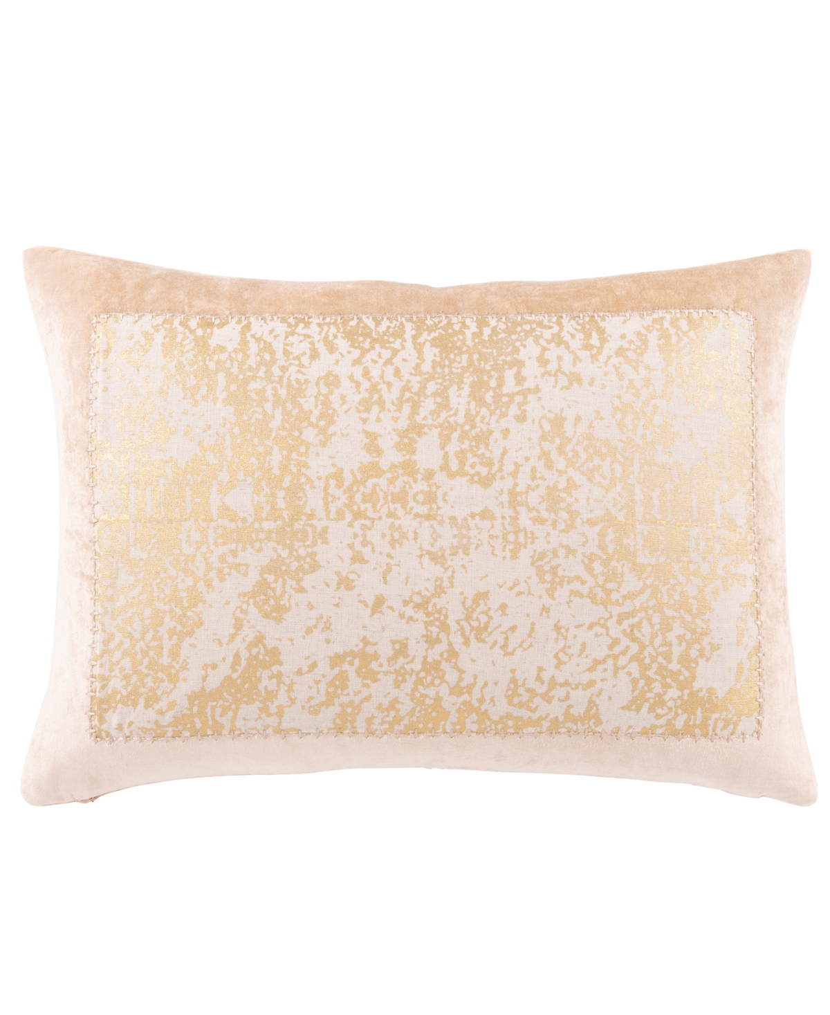 Donna Karan Home Distressed Decorative Pillow, 20" X 14" In Gold