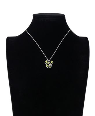 Mickey Mouse Cubic Zirconia Tennis Pendant Necklace