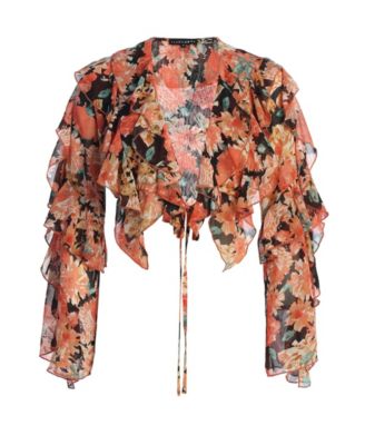 Women's Floral Yvanna Ruffle Top