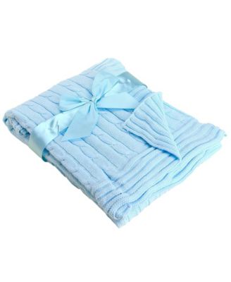 Baby Boy Cable Knit Cotton Blanket
