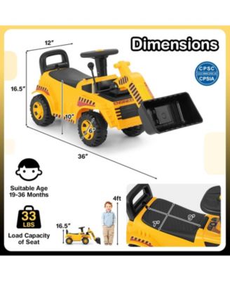 Ride on Bulldozer Excavator Digger Toy with Adjustable Bucket