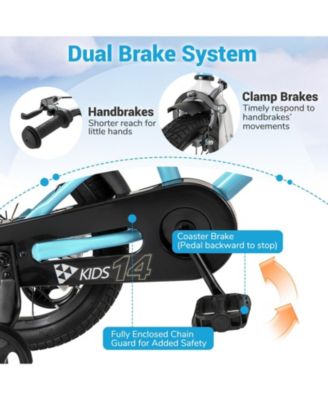 Mecale Kids Bike 14-Inch Children Training Bicycle with 2 Brake for 3-8 Years Old