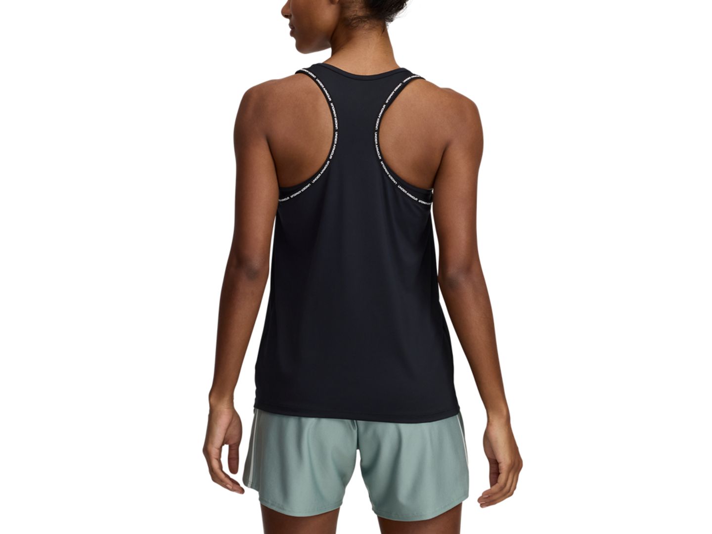 Женский топ Under Armour Racerback Training Tank Top, цвет: Чёрный / Белый — фото 2