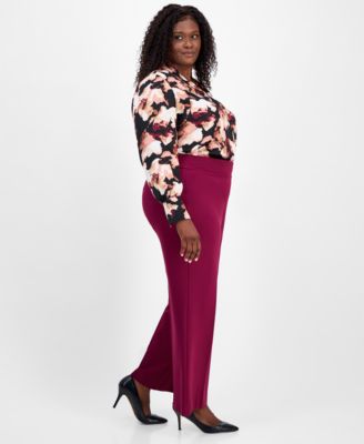 Plus Size Pull-On Wide-Leg Pants