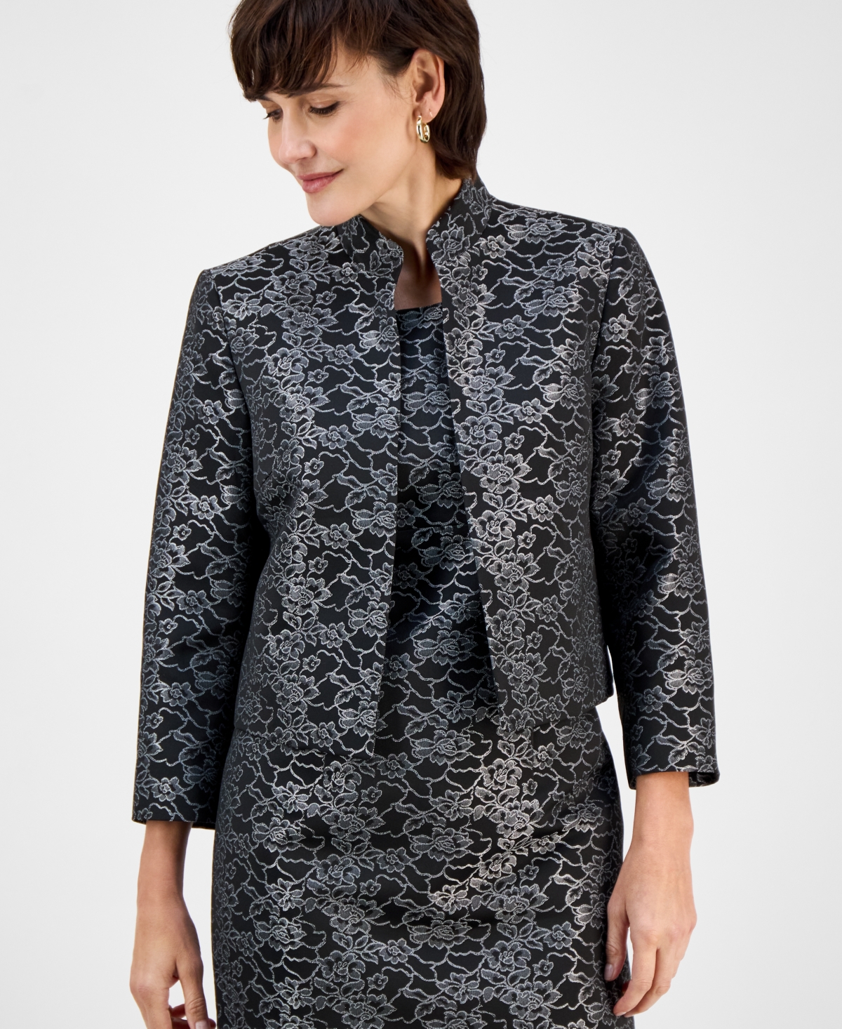 Le Suit Women's Open-front Jacket & Sleeveless Dress Suit Set In Multi