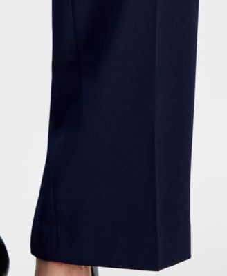 Women's Notched Collar Wide-Leg Pantsuit Set, Regular & Petite