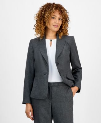 Women's Notched Collar Wide-Leg Pantsuit Set, Regular & Petite