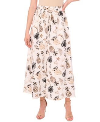 Women's Printed Pull-On Wide-Leg Pants