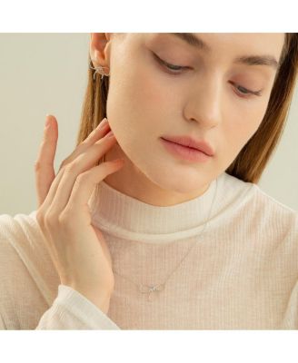 Sterling Silver 18k Gold Plated Colette Chic Ribbon Stud Earrings