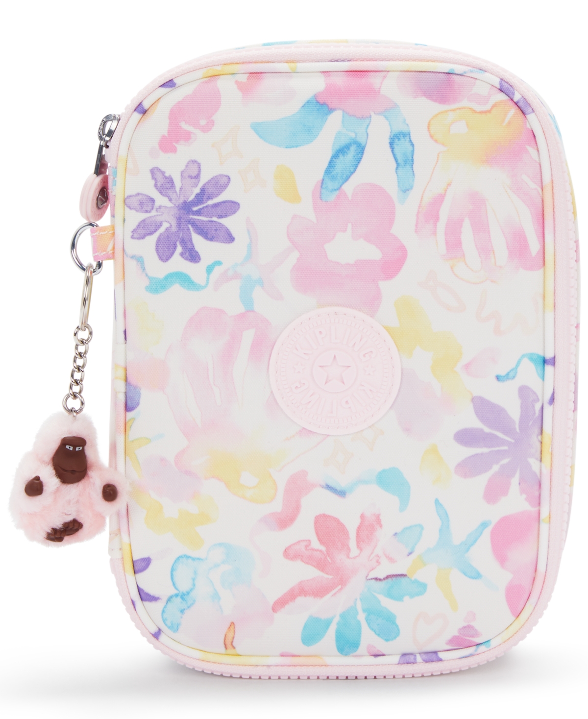 Kipling 100 Pens Aqua Flowers Zippered Pen Case In Neutral