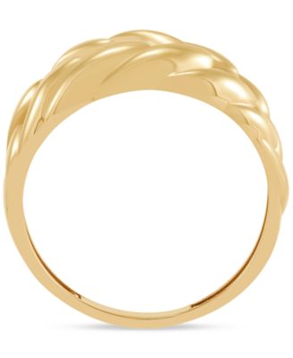 Polished Wheat Design Fashion Ring in 10k Gold
