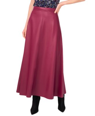 Vince Camuto - Women's Faux-Leather Seamed Maxi Skirt