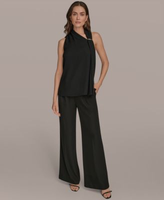 Women's Sleeveless Scarf-Tie Top