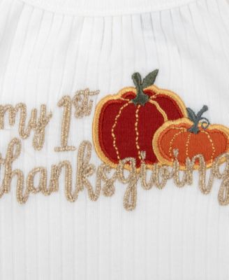 Baby My 1st Thanksgiving Bodysuit, Pants, Headband & Socks, 4 Piece Set