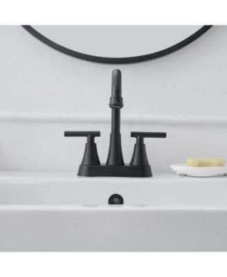 4 in. Centerset 2-Handle High-Arc Bathroom Faucet in Matte Black
