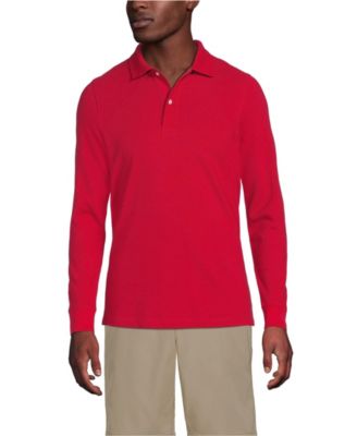 Men's School Uniform Long Sleeve Mesh Polo Shirt