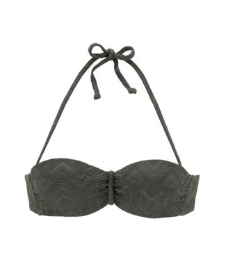 Women's Textured Bandeau Bikini Swimsuit Top Bra Sizing