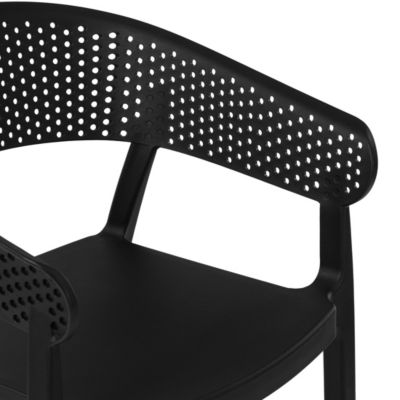 Outdoor Modern Stackable Plastic Resin Patio Dining Armchair (Set of 2)