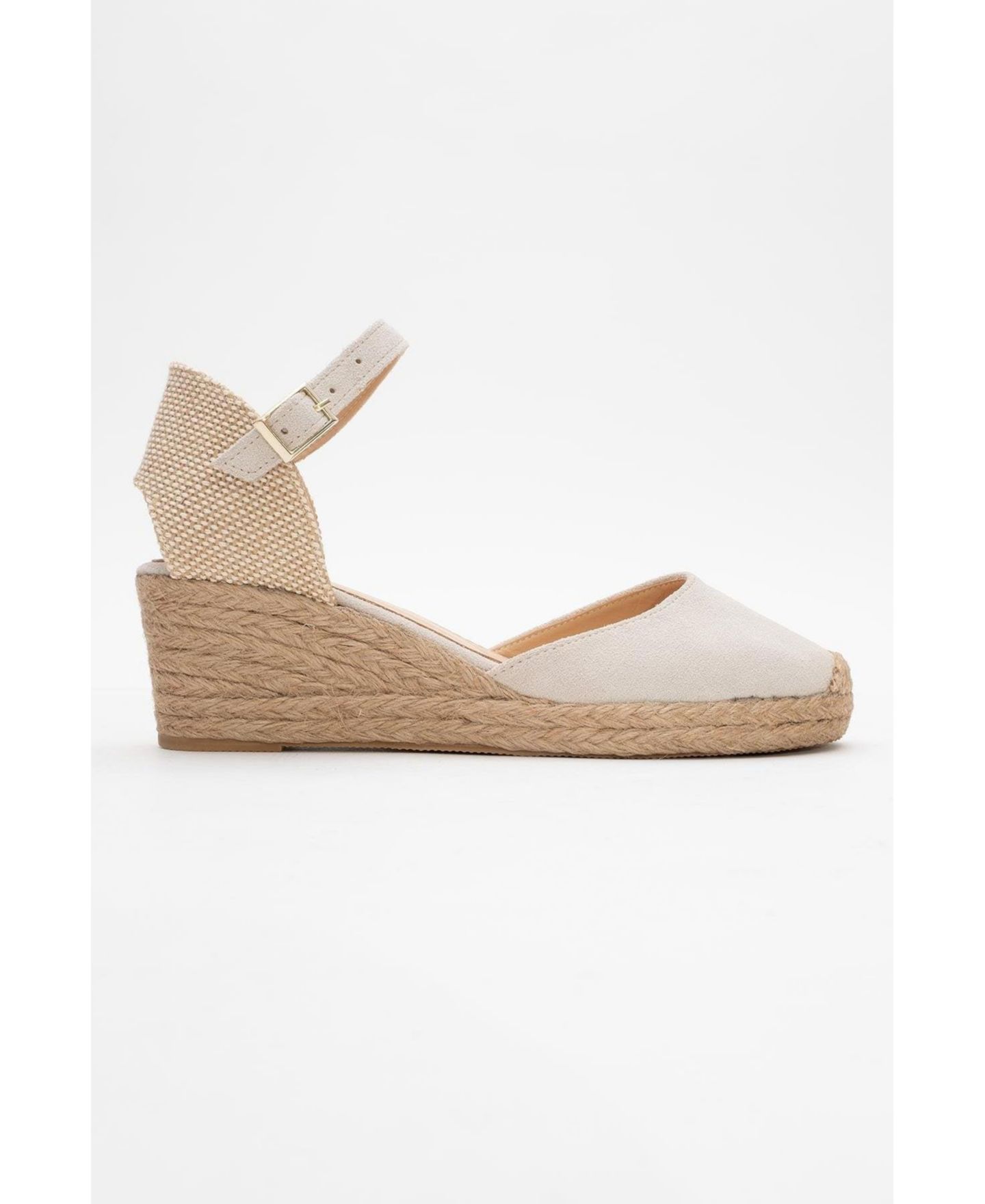 Женские кожаные эспадрильи на платформе Forever & Always Shoes Aldea, цвет: Бежевый замшевый кожаный — фото 6
