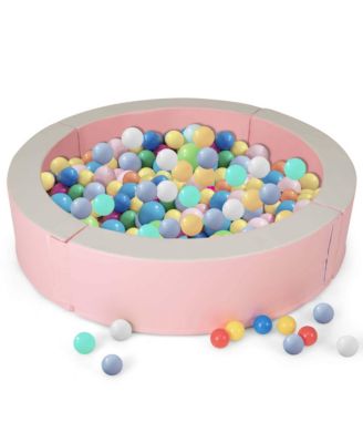 44.5" x 10" Baby Ball Pit Detachable Foam Ball Pit with 50 Colorful Ocean Balls