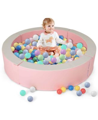 44.5" x 10" Baby Ball Pit Detachable Foam Ball Pit with 50 Colorful Ocean Balls