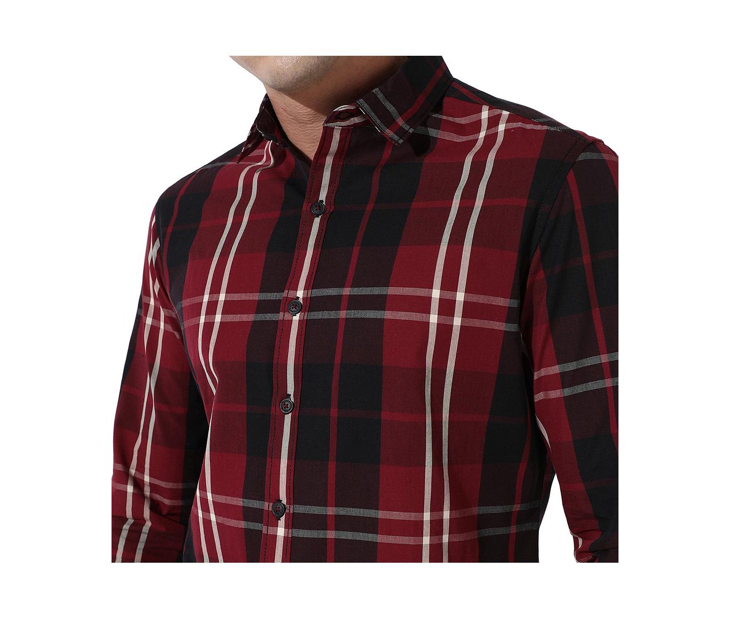 Мужская рубашка Cahoot Campus Sutra Plaid Red Cotton, цвет: Красный — фото 7