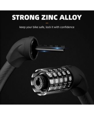 Bike Lock 5 Digit Cable Lock Lightweight Bicycle Lock Bike Lock Combination Portable Lock for Bike 22inch Black