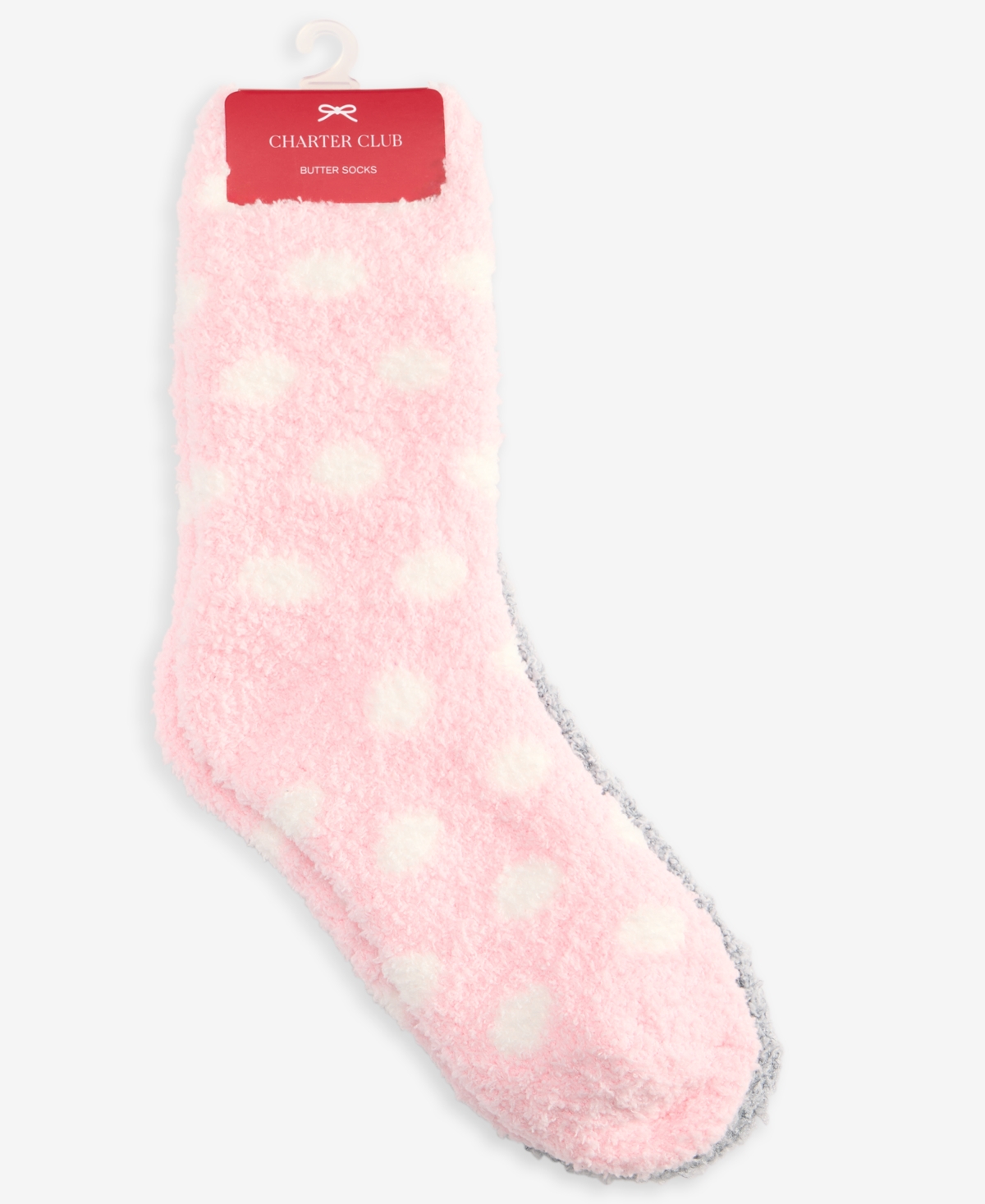 Charter Club Women's 2-pk. Fuzzy Butter Socks, Created For Macy's In Gray
