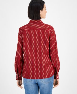 Women's Cotton Foulard Button-Front Shirt