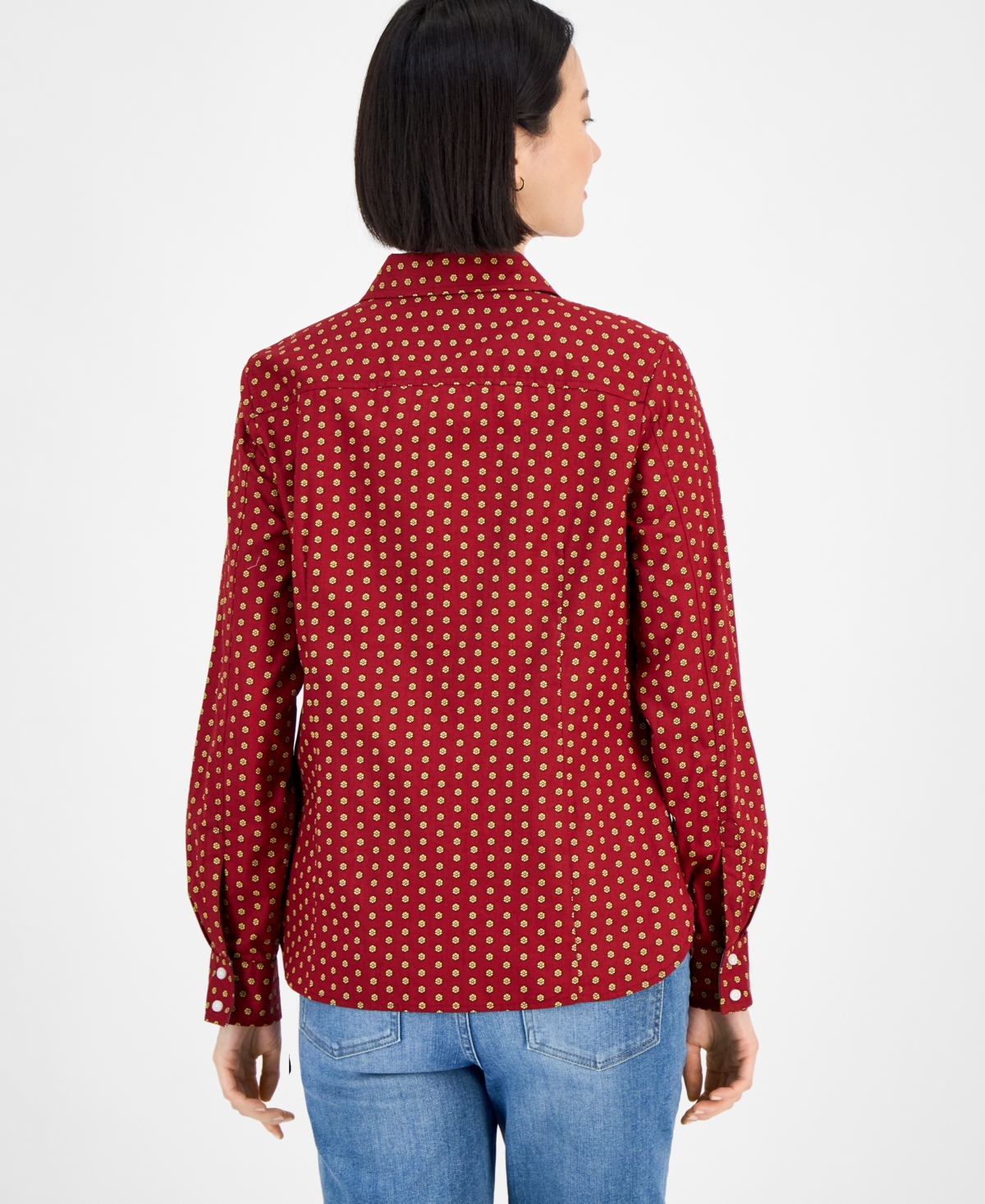 Tommy Hilfiger Women's Cotton Foulard Button-front Shirt In Red
