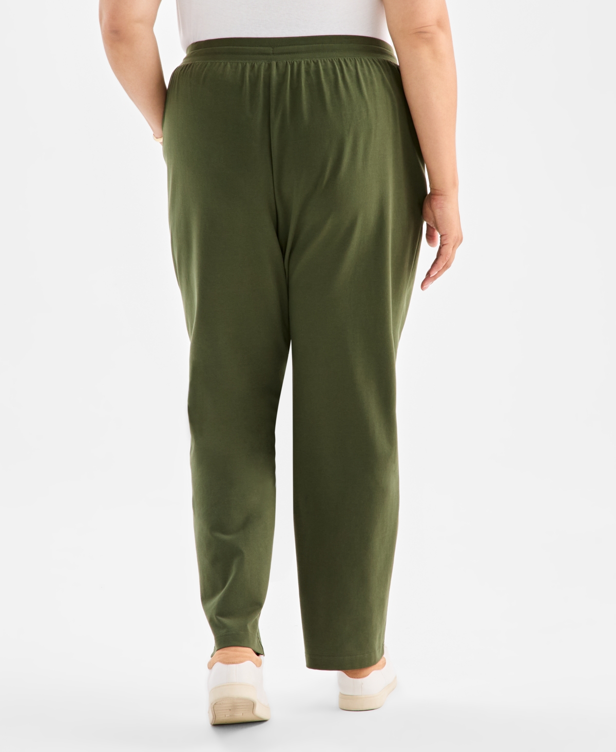 Style & Co Plus Size Knit Pull-on Pants, Exclusively At Macy's In Green