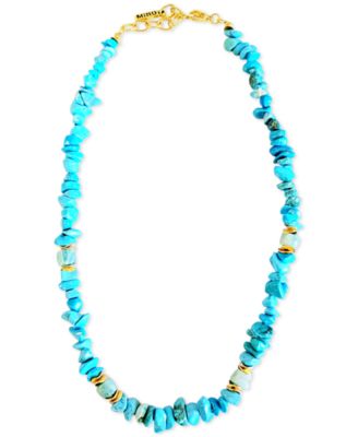 MINU Jewels - Gold-Tone Turquoise & Amazonite Collar Necklace, 16" + 2" extender