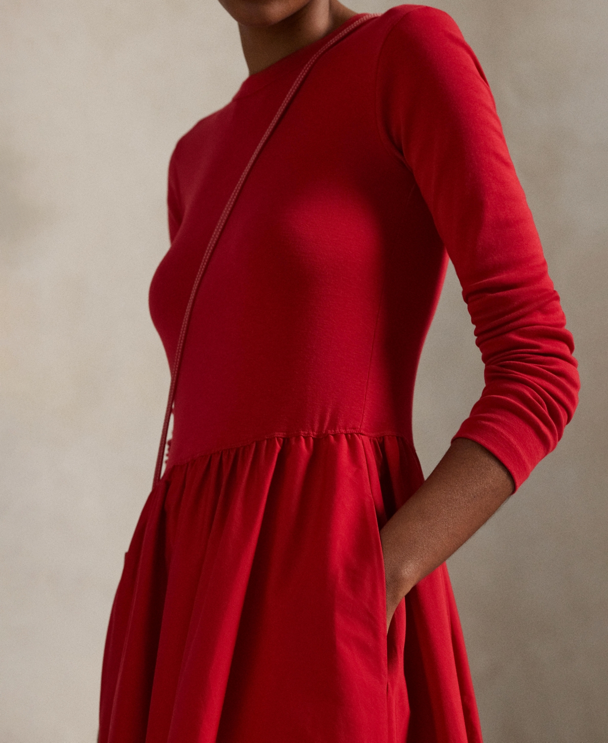 Polo Ralph Lauren Women's Cotton Long-sleeve Dress In Red