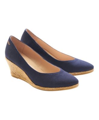 Women's Roses Canvas V Cut Espadrille Wedges