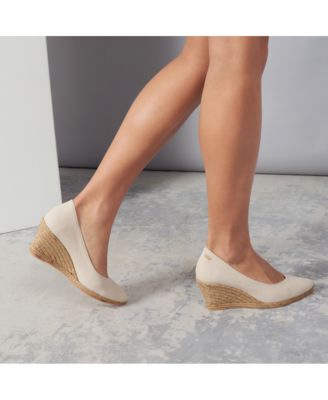Roses Canvas V Cut Espadrille Wedges