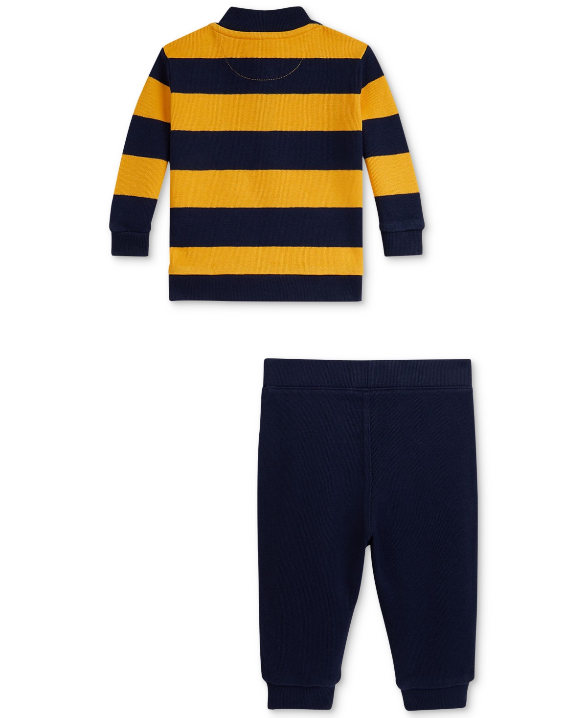 Polo Ralph Lauren Baby Boys Rib-knit Pullover & Jogger Pant Set In Multi