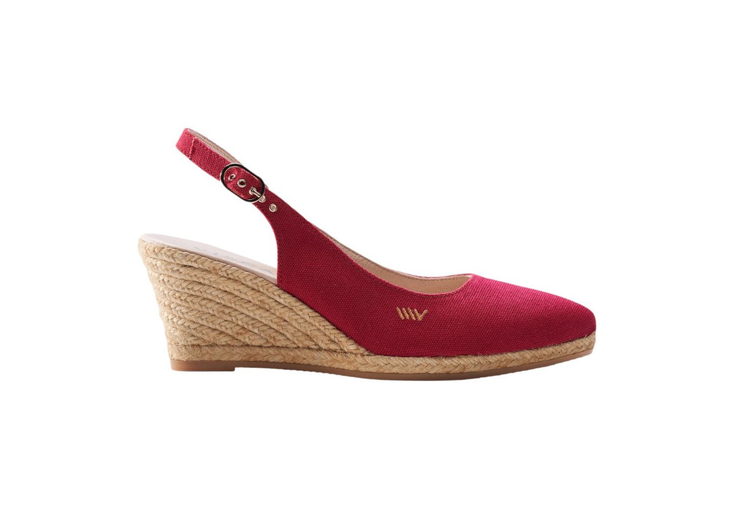 Женские сандалии VISCATA Palomera Canvas Espadrille Wedges Slingback, цвет: Вишнёвый — фото 1