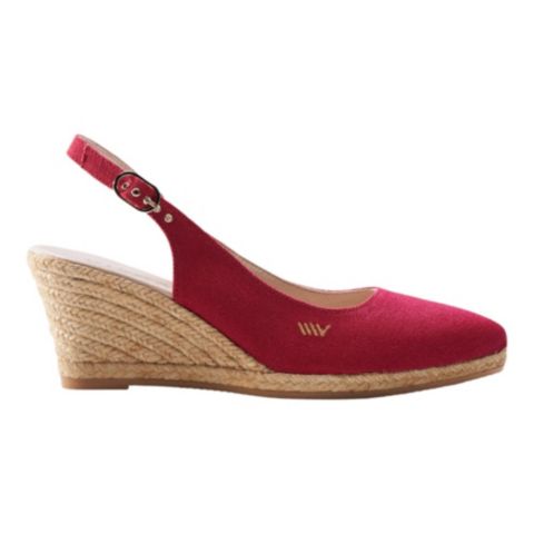 Женские сандалии VISCATA Palomera Canvas Espadrille Wedges Slingback, цвет: Вишнёвый