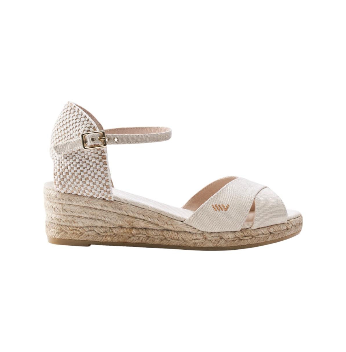 Salina Canvas Espadrille Sandal Wedges - Blue
