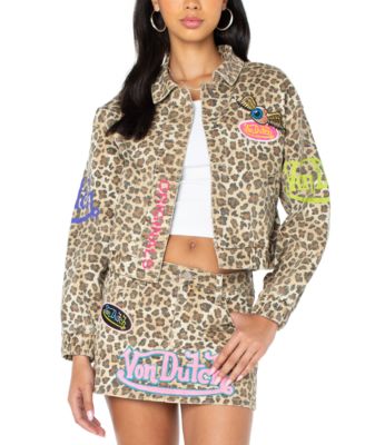 Von Dutch - Women's Graphic Patched Leopard Jacket