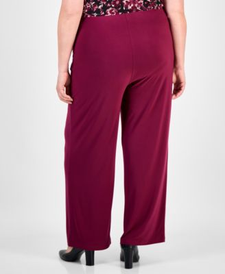 Plus Size Wide-Leg Pull-On Pants