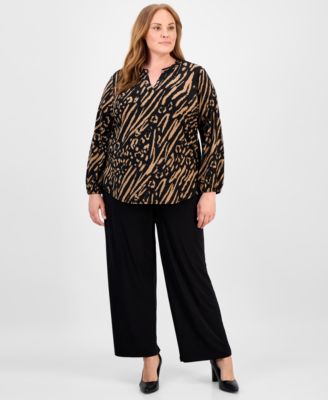 Plus Size Puff-Sleeve Top