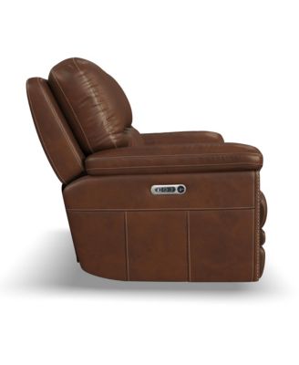 David 85" Pecan Leather Power Reclining Sofa