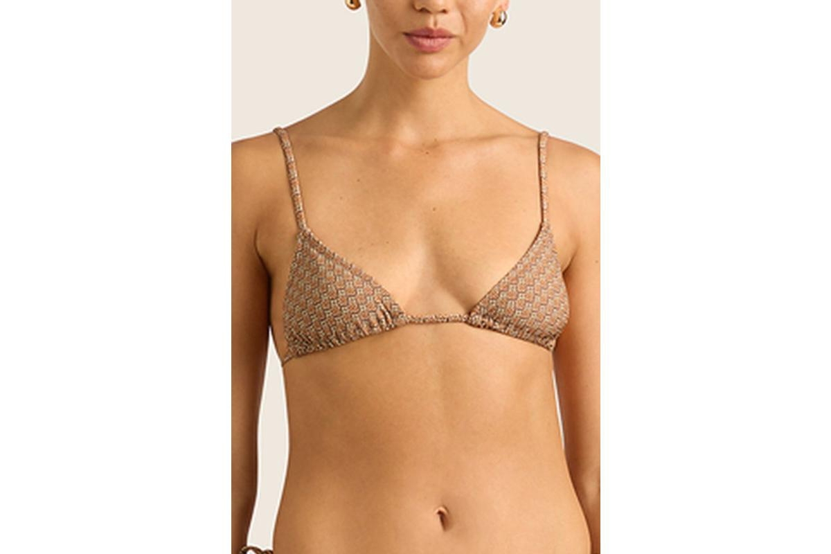 Women's Tilla String Triangle Bikini Top - Cocoa tile