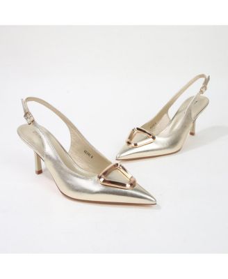 Ceira Patent Slingback Pump with Metallic Accent