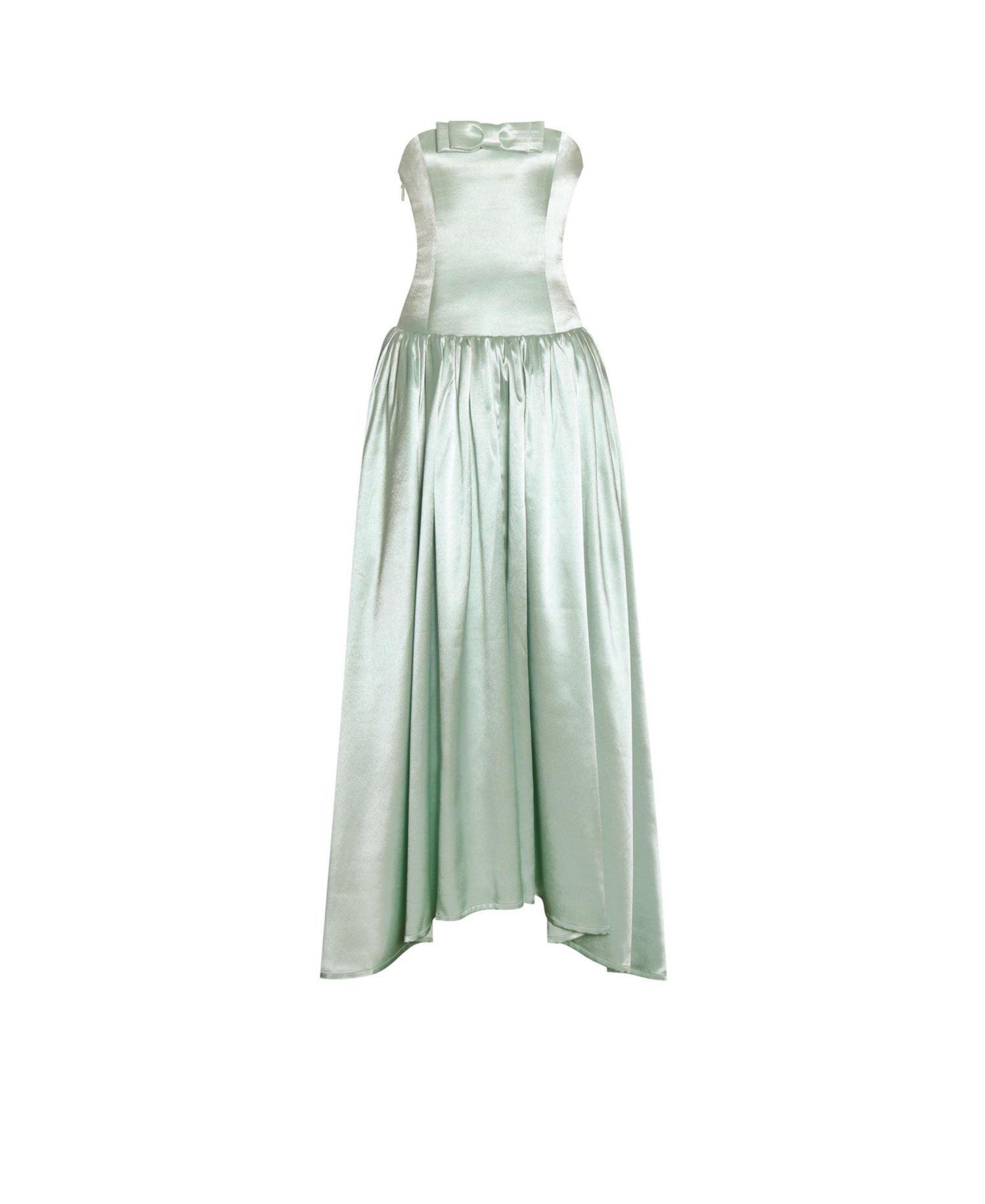 Women's Lael Mint Green Back Button Trailing Gown