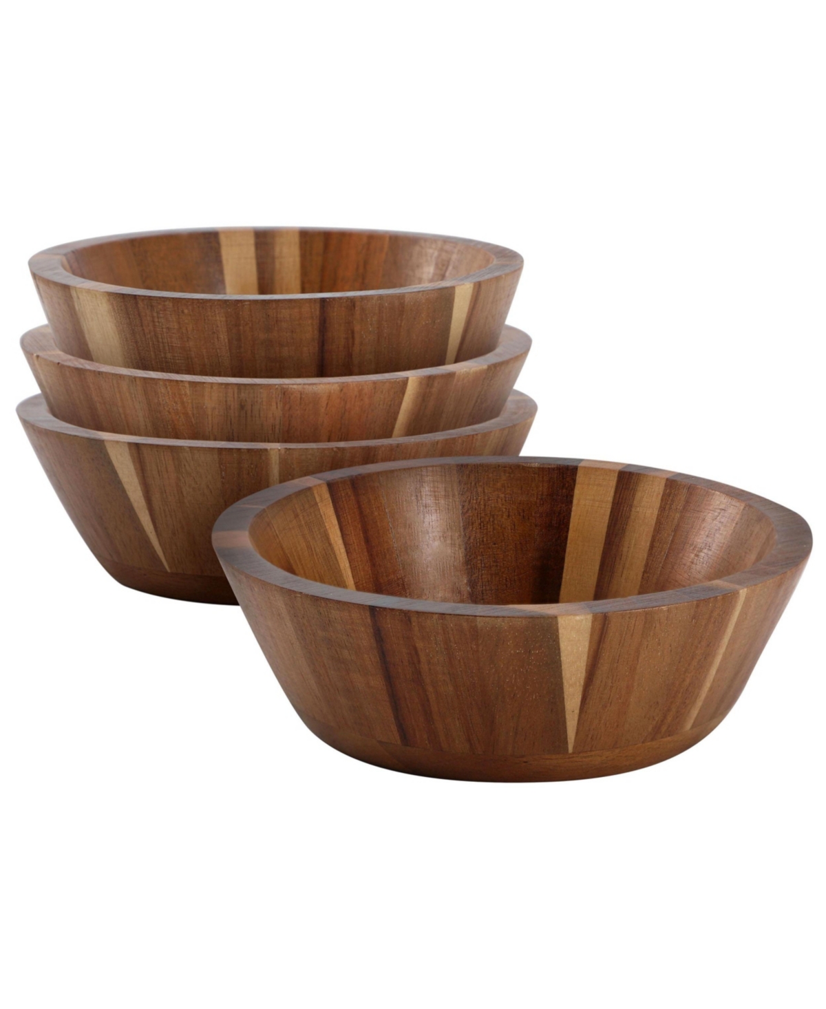 MegaChef 4 Piece 6.75 Inch Acacia Wood Salad Bowl Set